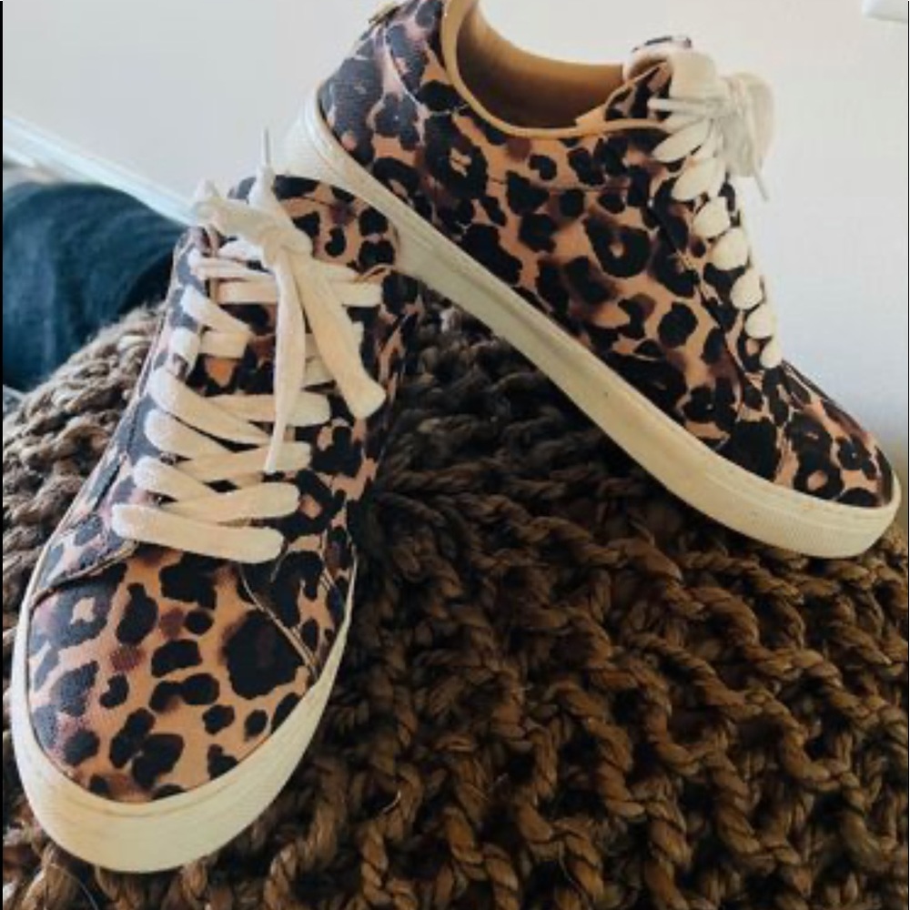 Leopard Lace Up Steve Madden Sneakers
